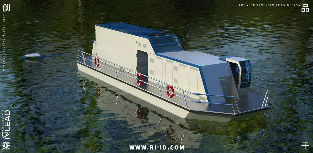 蓝藻处理船船头展示图