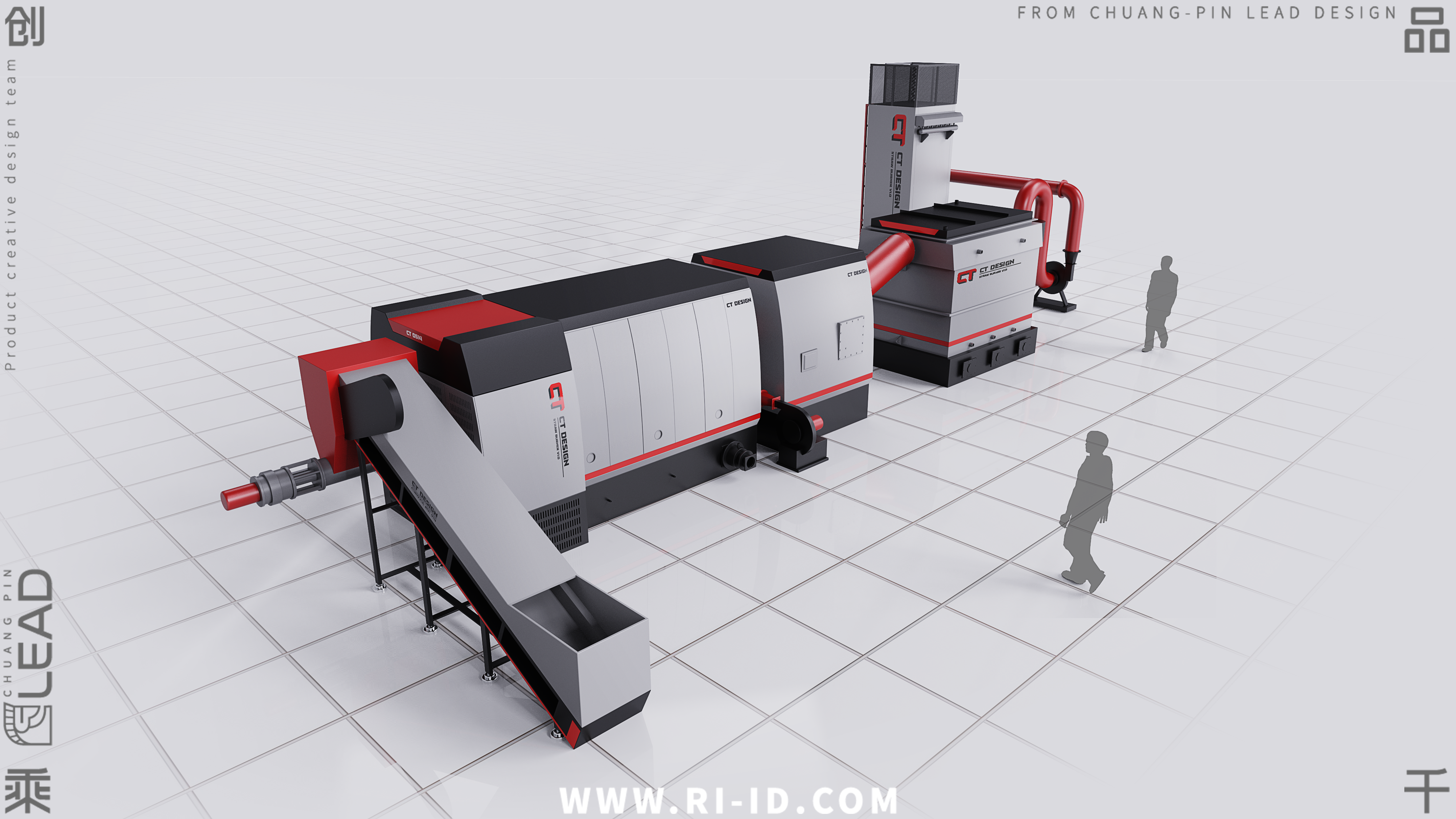 秸秆燃烧设备3D渲染图